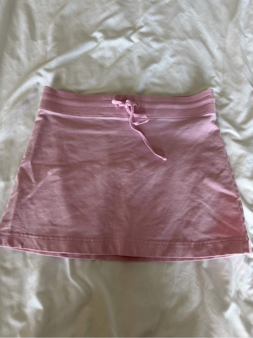 Pink Casual Drawstring Mini Skirt